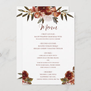 WATERVERF HERFST FLOWERS WEDING MENU