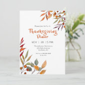 Waterverf Herfst foliage Thanksgiving Kaart (Staand voorkant)