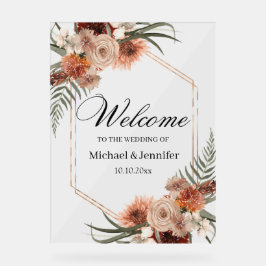 waterverf herfst Herfst Bloemen Huwelijk Welkom Ch Acryl Bord