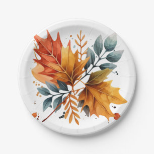 Waterverf herfst Herfst kleur bladeren Papieren Bordje
