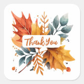 Waterverf herfst Herfst kleur bladeren Vierkante Sticker (Voorkant)