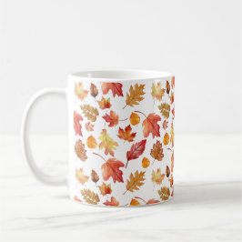 Waterverf herfst herfst laat naadloos patroon koffiemok