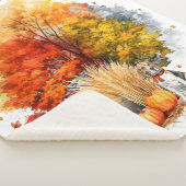 Waterverf Herfst Hondenontwerp - Beagle Sherpa Deken (3/4)