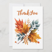 Waterverf Herfst Kleur Bladeren Bedankkaart (Voorkant)