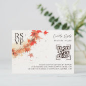 Waterverf Herfst Krans RSVP Kaartje (Staand voorkant)