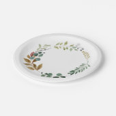 Waterverf herfst laat groen moderne krans papieren bordje (Gekanteld)