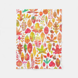 Waterverf herfst laat naadloos patroon zien fleece deken