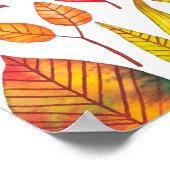 Waterverf herfst laat naadloos patroon zien poster (Hoek)