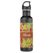 Waterverf herfst laat persoonlijke waterfles  (Voorkant)