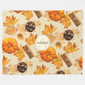 Waterverf herfst Magische  Scents Monogram Fleece Deken (Voorkant (Horizontaal))