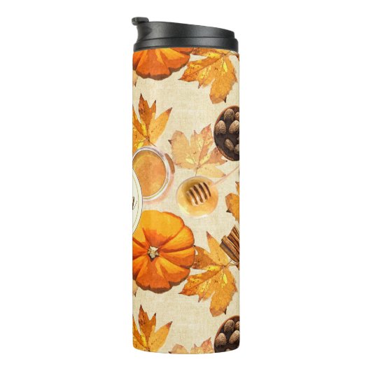 Waterverf herfst Magische  Scents Monogram Thermosbeker (Geroteerd rechts)