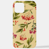 Waterverf Herfst Natuur Cranberry Pattern iPhone Hoesje (Achterkant)