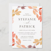 Waterverf herfst oliage Wreath Fall Wedding Kaart (Voorkant)