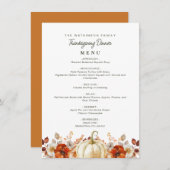 waterverf herfst oogst Thanksgiving menu (Voorkant / Achterkant)