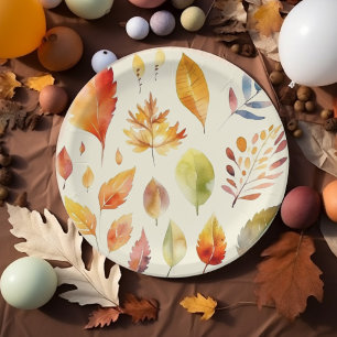 Waterverf Herfst Papieren Bordje