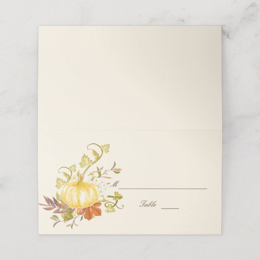 Waterverf herfst pomkin en lederen bruiloft (Buitenkant ongevouwen)