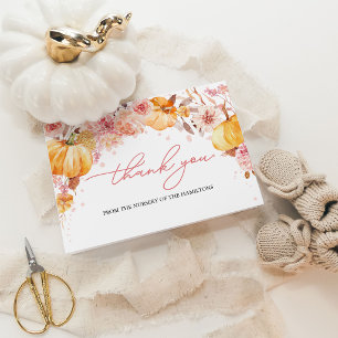 Waterverf Herfst Pompoen Baby Shower Bedankt