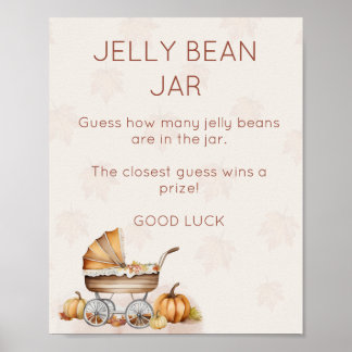 Waterverf Herfst Pompoen Baby shower Game Poster
