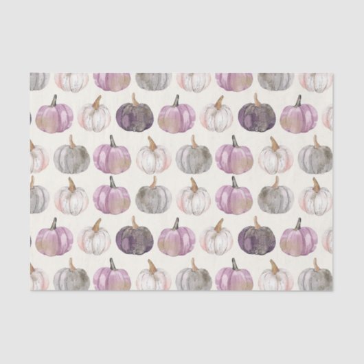 Waterverf Herfst Pompoen Patroon Herfst Decoupage Tissuepapier (Voorkant)