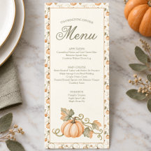Waterverf Herfst Pompoen Thanksgiving Diner