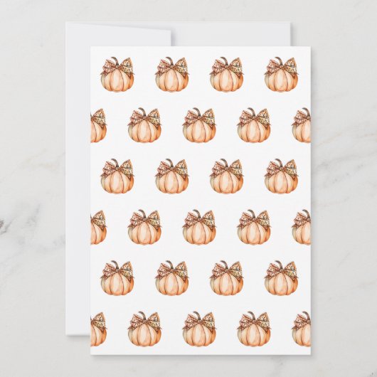 Waterverf Herfst Pompoen Wildflower 1e Verjaardag Kaart (Achterkant)