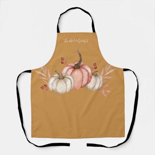 Waterverf Herfst Pompoenen Gepersonaliseerd Schort (Voorkant)