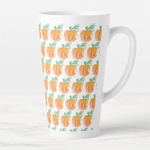 Waterverf Herfst Pompoenen Oranje Patroon   Latte Mok
