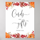 Waterverf herfst pompoenkaarten en geschenken poster (Voorkant)