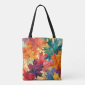 Waterverf Herfst Scene Canvas tas (Achterkant)