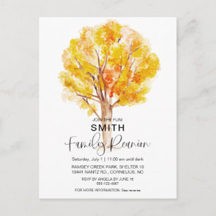 Waterverf - Herfst - serie - reünie QR uitnodigen Uitnodiging Briefkaart