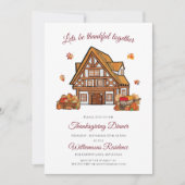 waterverf herfst Thankgiving diner Kaart (Voorkant)