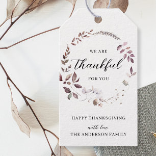 Waterverf Herfst Thanksgiving Dankbaar voor Jou Cadeaulabel