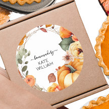 Waterverf Herfst themalabel voor zelfgemaakte arti