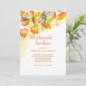 Waterverf herfst verlaat uitnodiging (Staand voorkant)