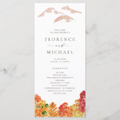 Waterverf herfst Woodlands herfst bruiloft program Programma (Voorkant)