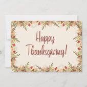 Waterverf herfstbladeren en bessen Thanksgiving Feestdagenkaart (Voorkant)