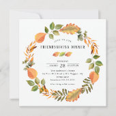 Waterverf herfstbladeren Friendsgiving Dinner Kaart (Voorkant)