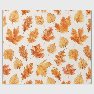 Waterverf Herfstbladeren Inpakpapier