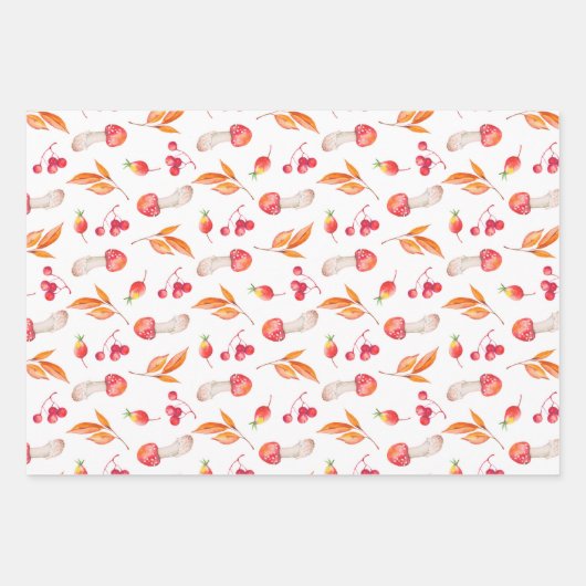 Waterverf herfstbladeren inpakpapier vel (Voorkant)