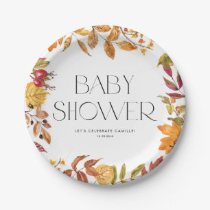 Waterverf Herfstbladeren Krans Herfst Baby Borrel Papieren Bordje