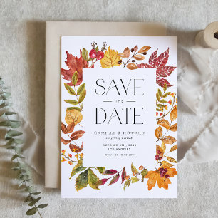 Waterverf herfstbladeren Lijst Herfst Save The Date