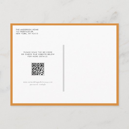 Waterverf herfstbladeren Lijst QR-code bruiloft Uitnodiging Briefkaart (Achterkant)
