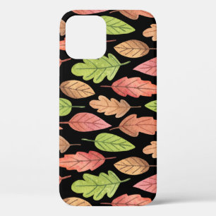 Waterverf herfstbladeren: naadloos patroon iPhone 12 hoesje