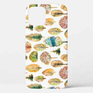 Waterverf herfstbomen, naadloos patroon. iPhone 12 hoesje