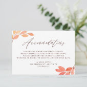 Waterverf herfstbruinbruidingen informatiekaartje (Staand voorkant)