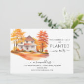 Waterverf Herfsthuis Verhuisaankondiging Kaart (Staand voorkant)