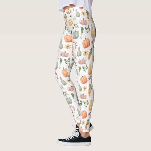 Waterverf herfstoogstpatroon leggings (Links)