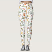 Waterverf herfstoogstpatroon leggings (Voorkant)