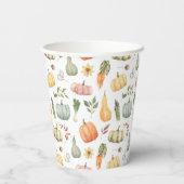 Waterverf herfstoogstpatroon papieren bekers (Achterkant)