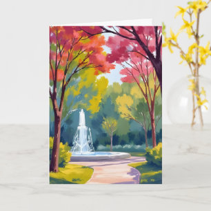 Waterverf herfstpark herfstloof kaart